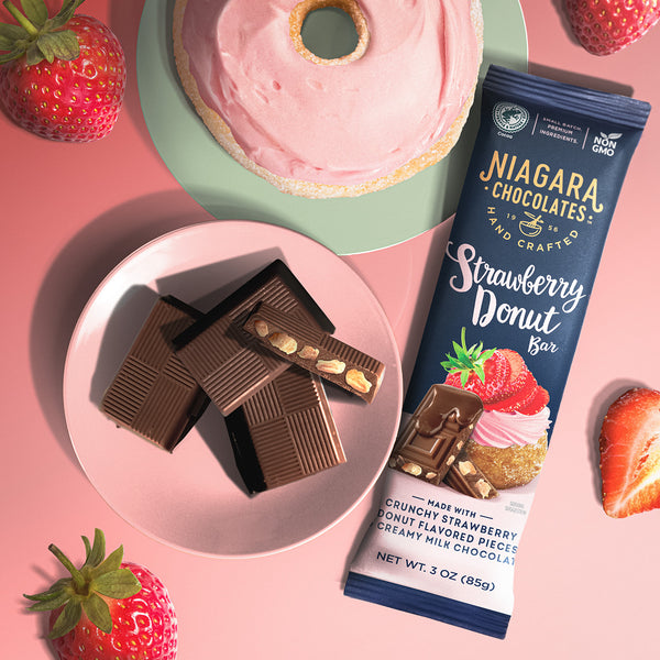 Strawberry Donut 3oz Milk Chocolate Bar