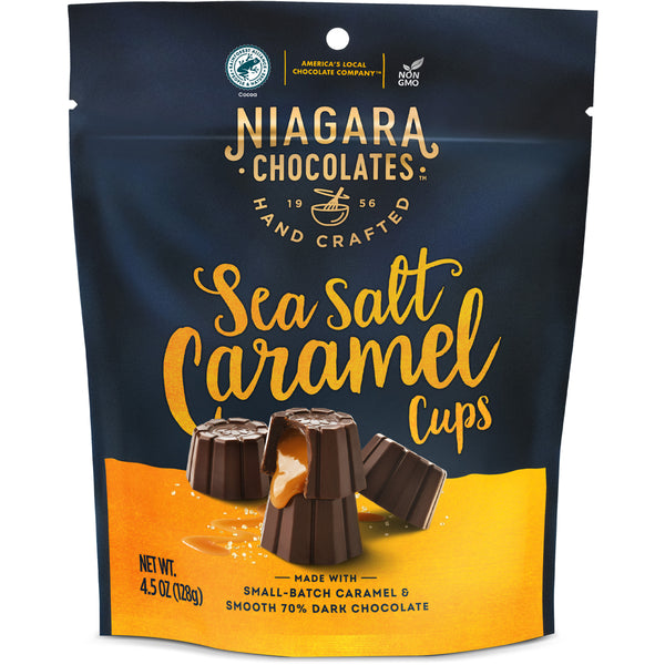 70% Dark Sea Salt Caramel Cups (4.5oz Bag)